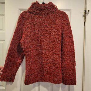 Vintage Oscar de la Renta dark red knobby sweater, size XL